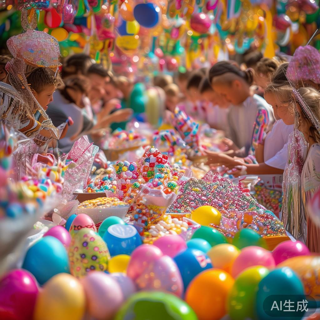 这个主题强调以“惊喜蛋”和“糖果派对”为核心元素，