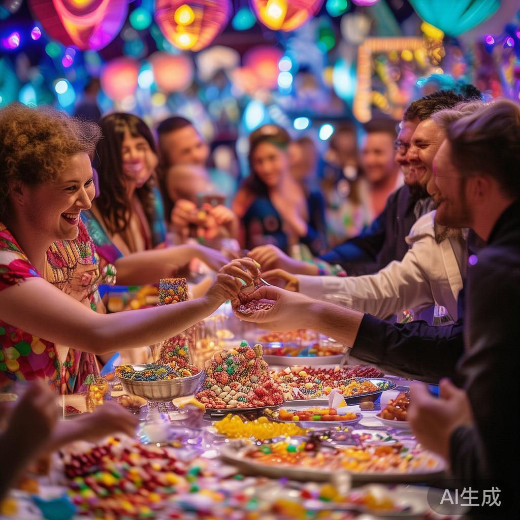 全面解析糖果派对的多重功效与健康益处的深度研究 糖果派对的另一大好处在于其强大的社交属性。在聚会中